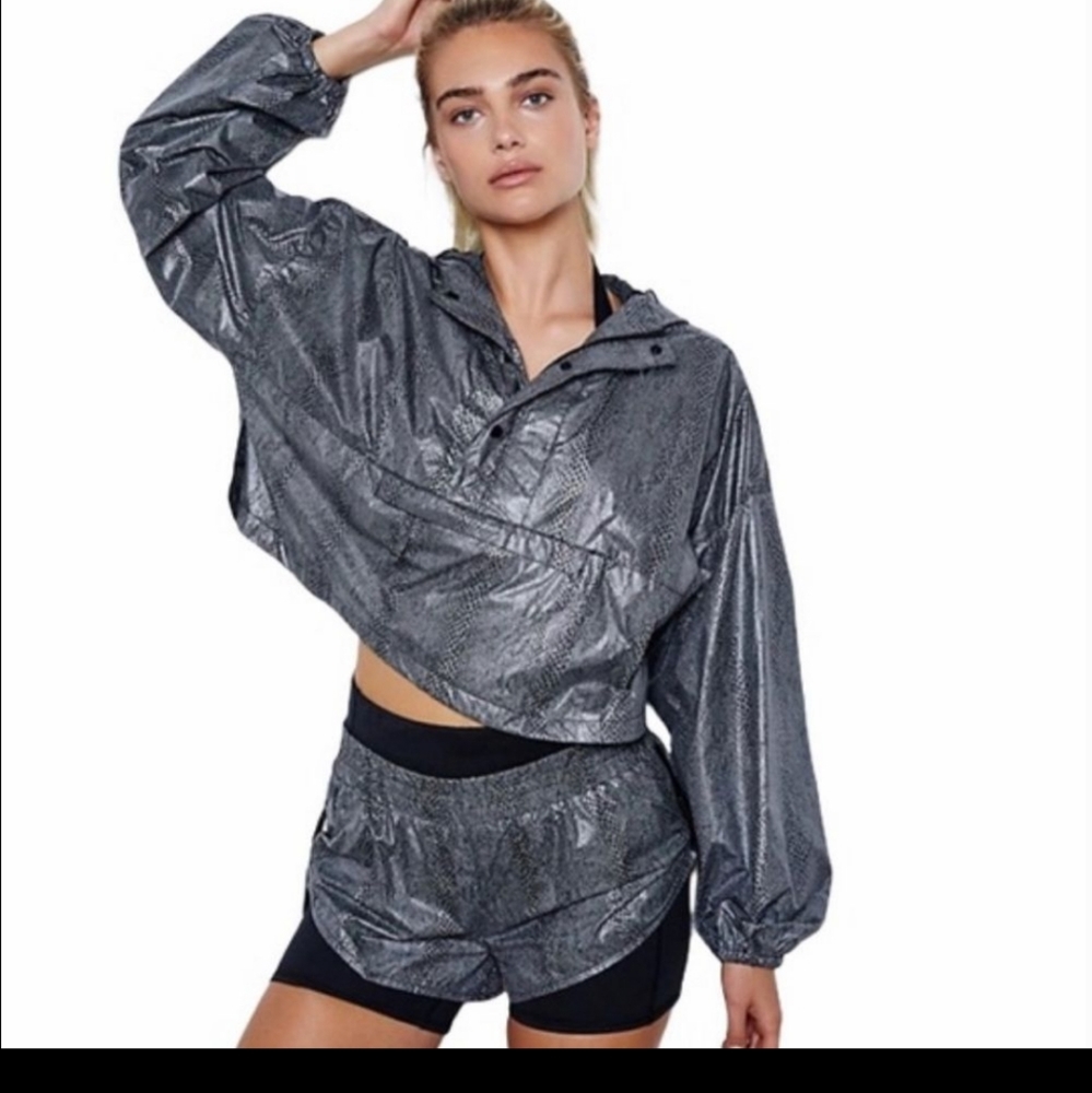 Free People Movement Snakeskin Windbreaker Jacket NWOT